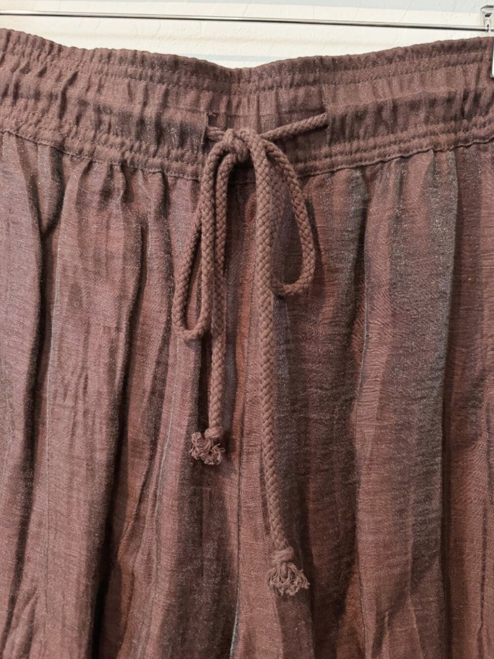 NWT Peter Nygard Linen Blend Crinkle Pull On Wide Leg Pants Plus Size New 2X - Picture 5 of 10
